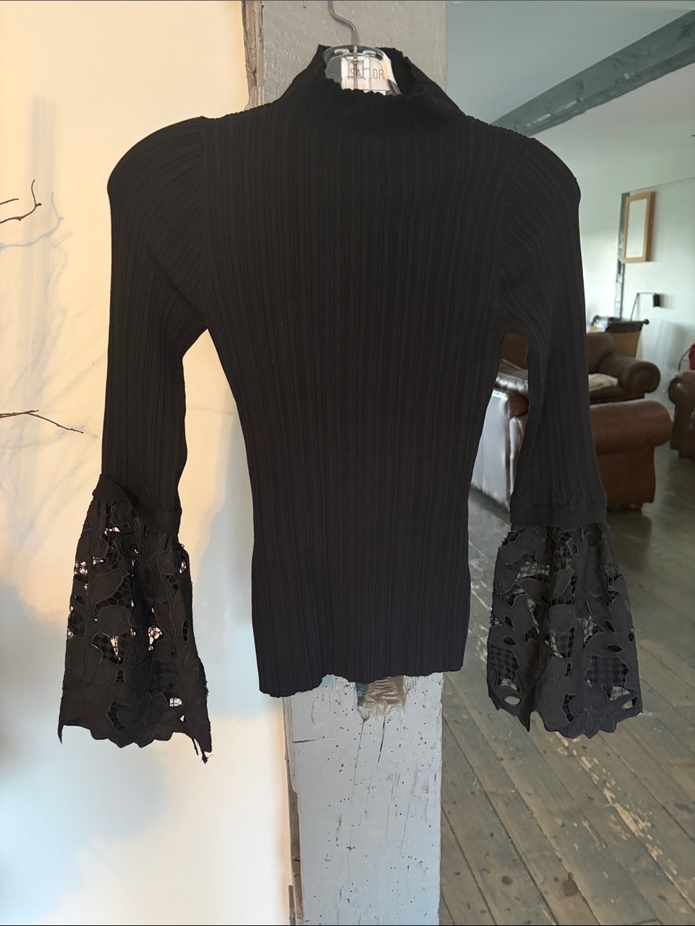 BlackTop with Lace Bell Sleeves by SAYLOR new missing tag